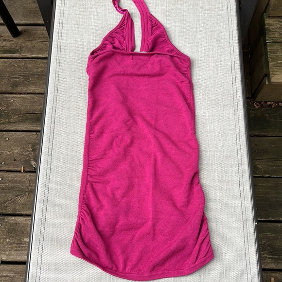 Knit Halter Dress With Side Rouching and Sequence Front Swtailing - Picture 4 of 9